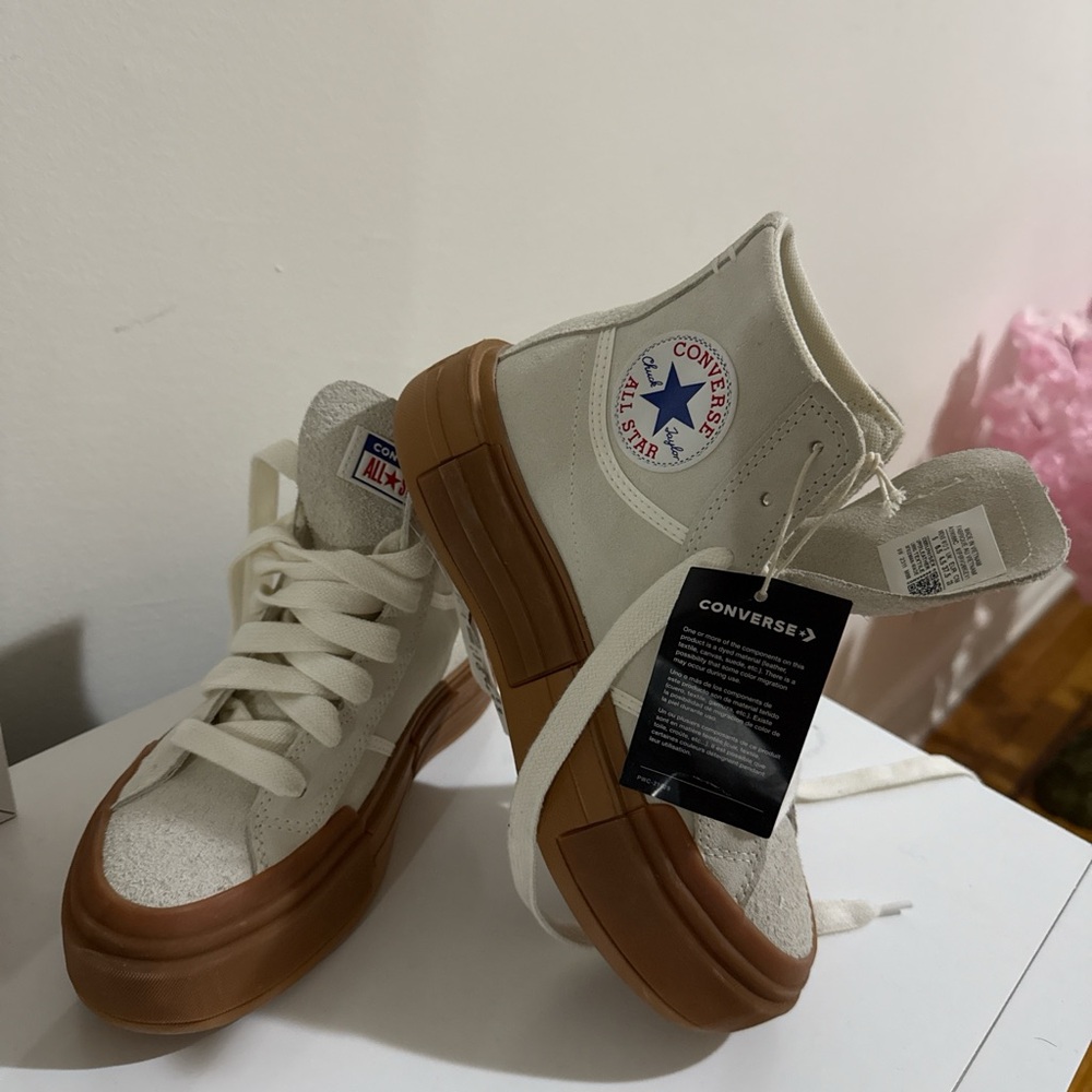 Converse High-Top Sneakers - Cream and Brown